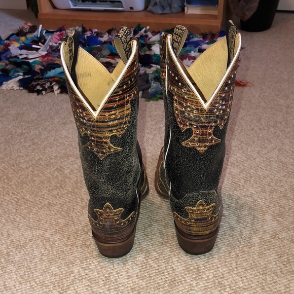 Justin Black Crackle Vera Boots - Picture 3 of 6